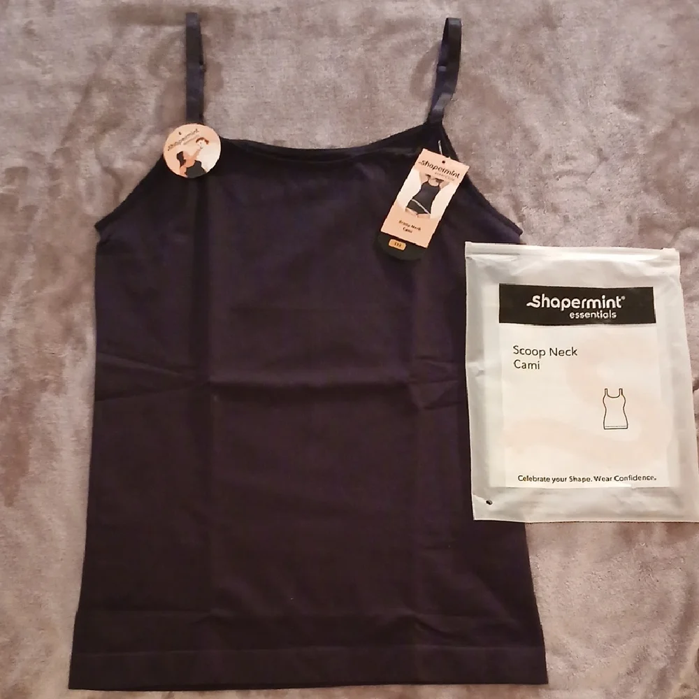 Shapermint Essentials Black Scoop Neck Cami Women's 3XL